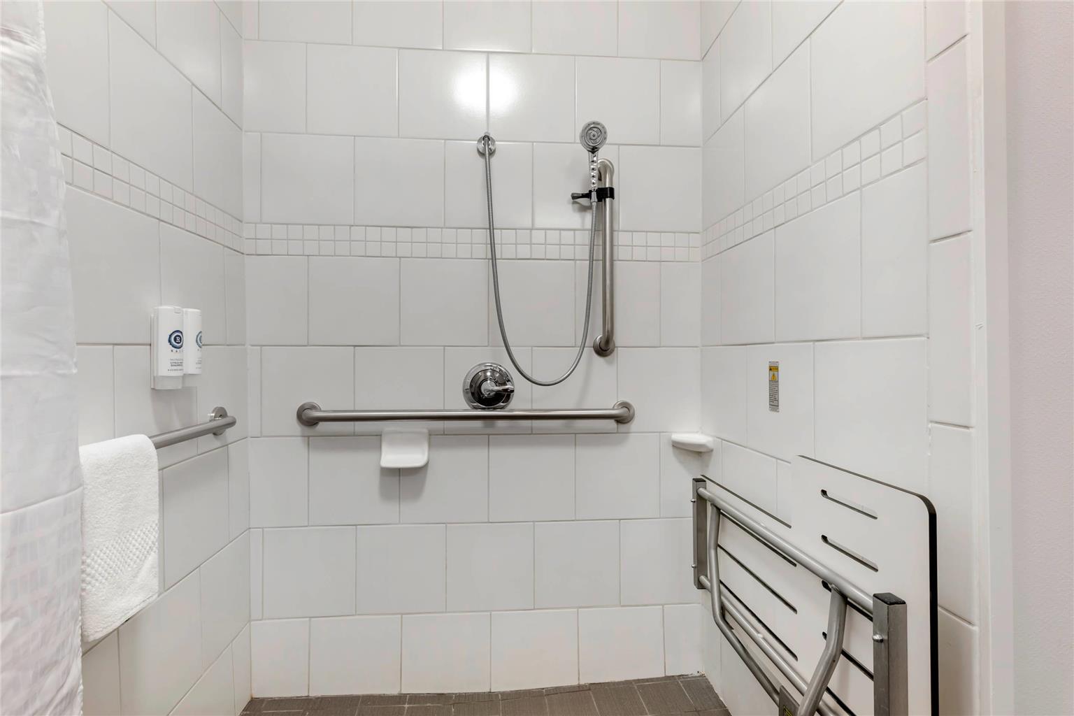 Accessible roll-in shower at Comfort Inn Weatherford